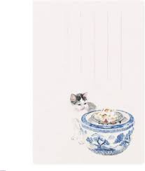 冬の猫と火鉢のはがき