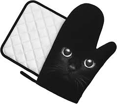 黒猫の目 耐熱鍋つかみ